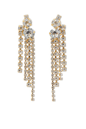 Amy Earrings, 18k Yellow Gold-Plated Metal & Crystals